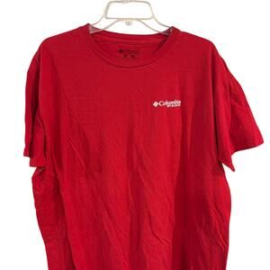 Red columbia sportswear t shirt outdoor apparel